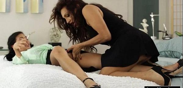  Big boobs latin tgirl Jessy Dubai fucked female on the bed